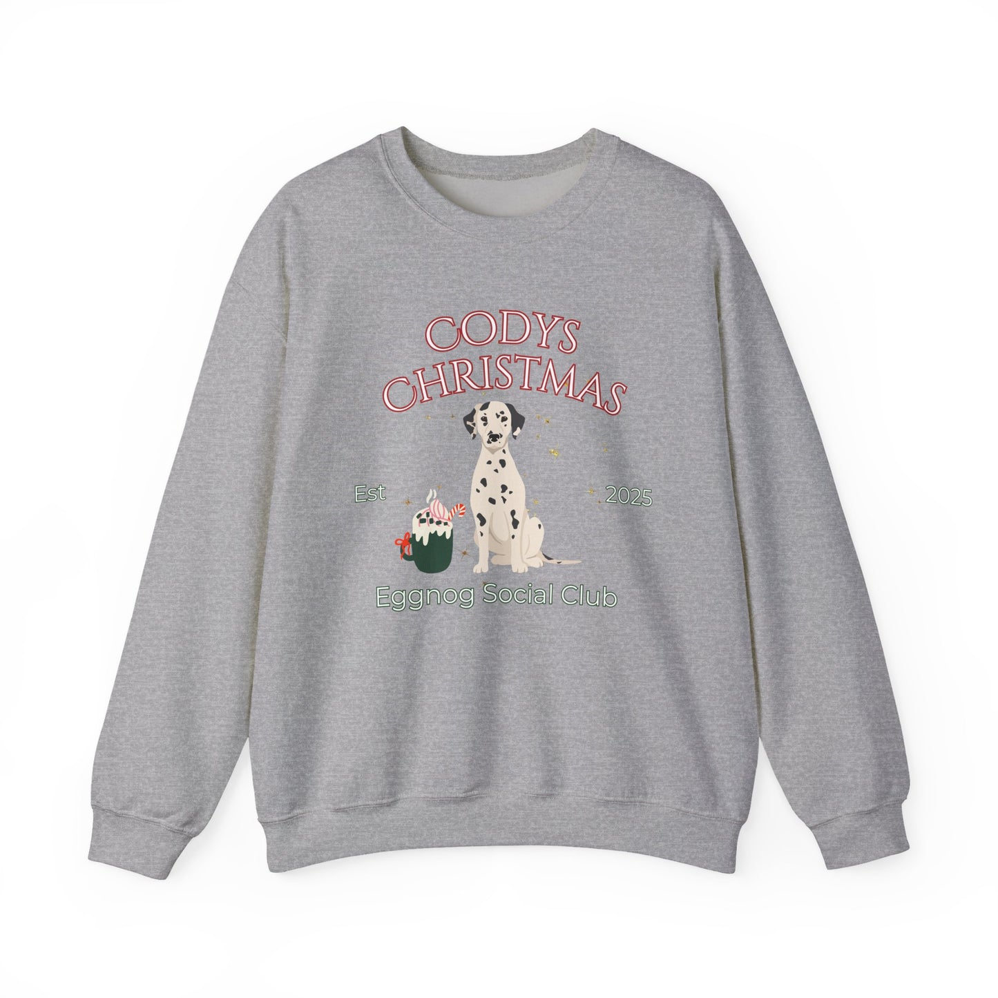 Dalmatian Dog Christmas Social Club Unisex Heavy Blend Crewneck Sweatshirt Custom Name