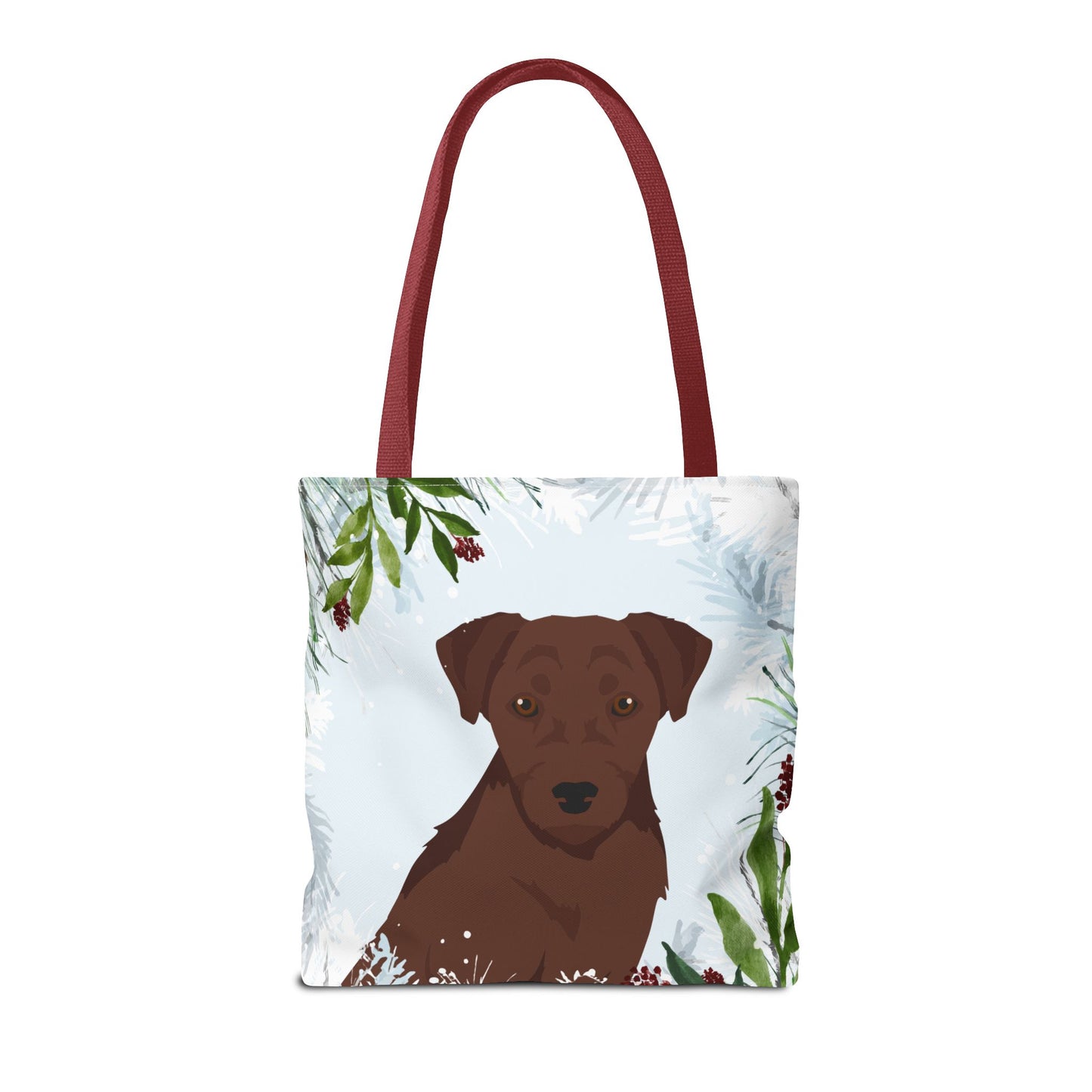 Patterdale Terrier Dog Christmas Holiday Tote Bag 16x16