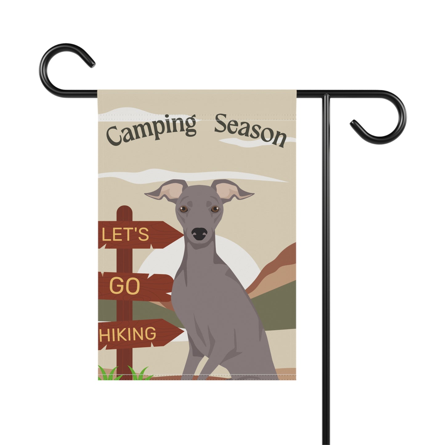 Italian Greyhound Dog Camping Garden Flag
