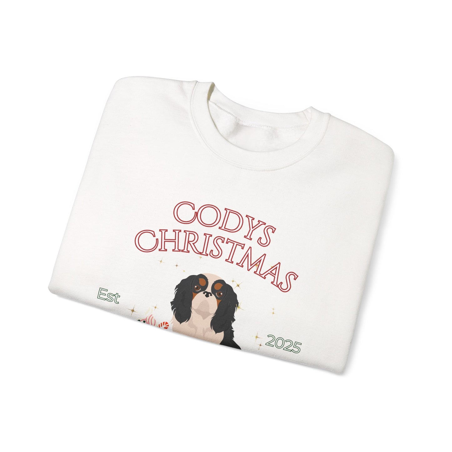English Toy Spaniel Dog Christmas Social Club Unisex Heavy Blend Crewneck Sweatshirt Custom Name