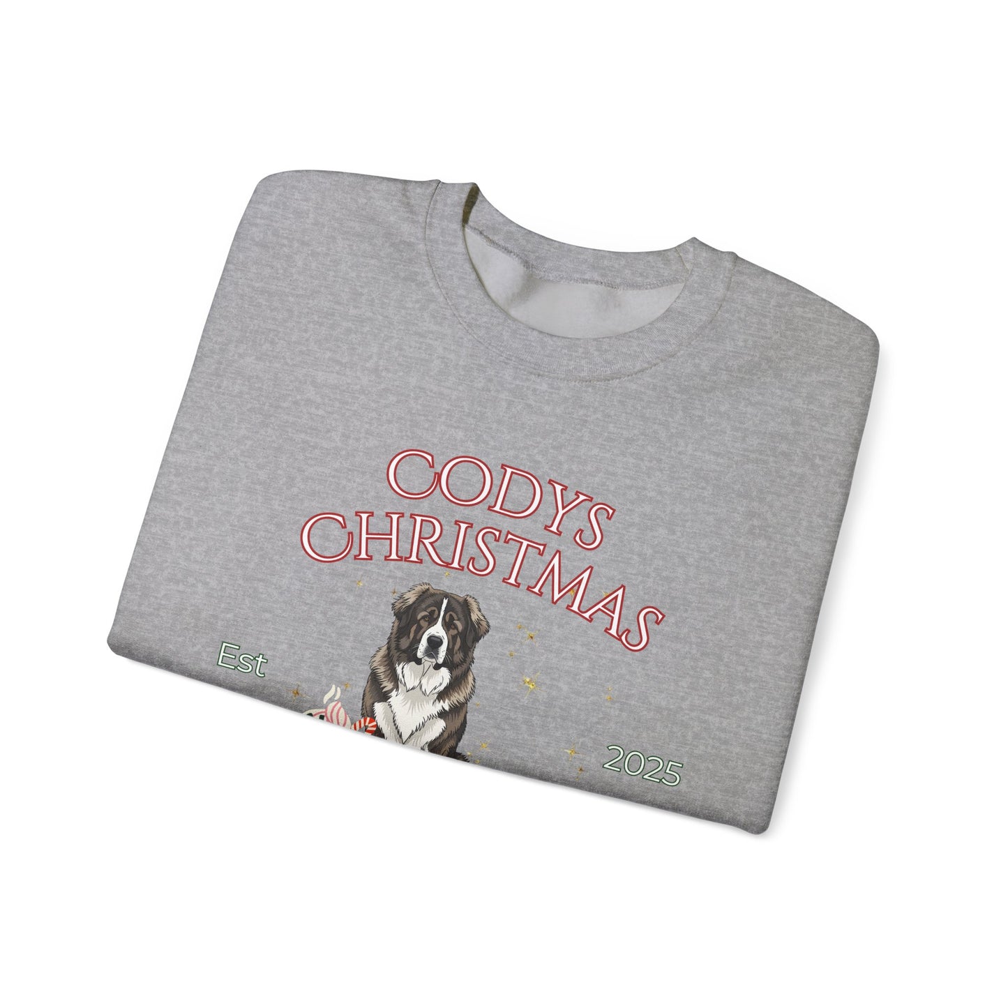 Caucasian Shepherd Dog Christmas Social Club Unisex Heavy Blend Crewneck Sweatshirt Custom Name