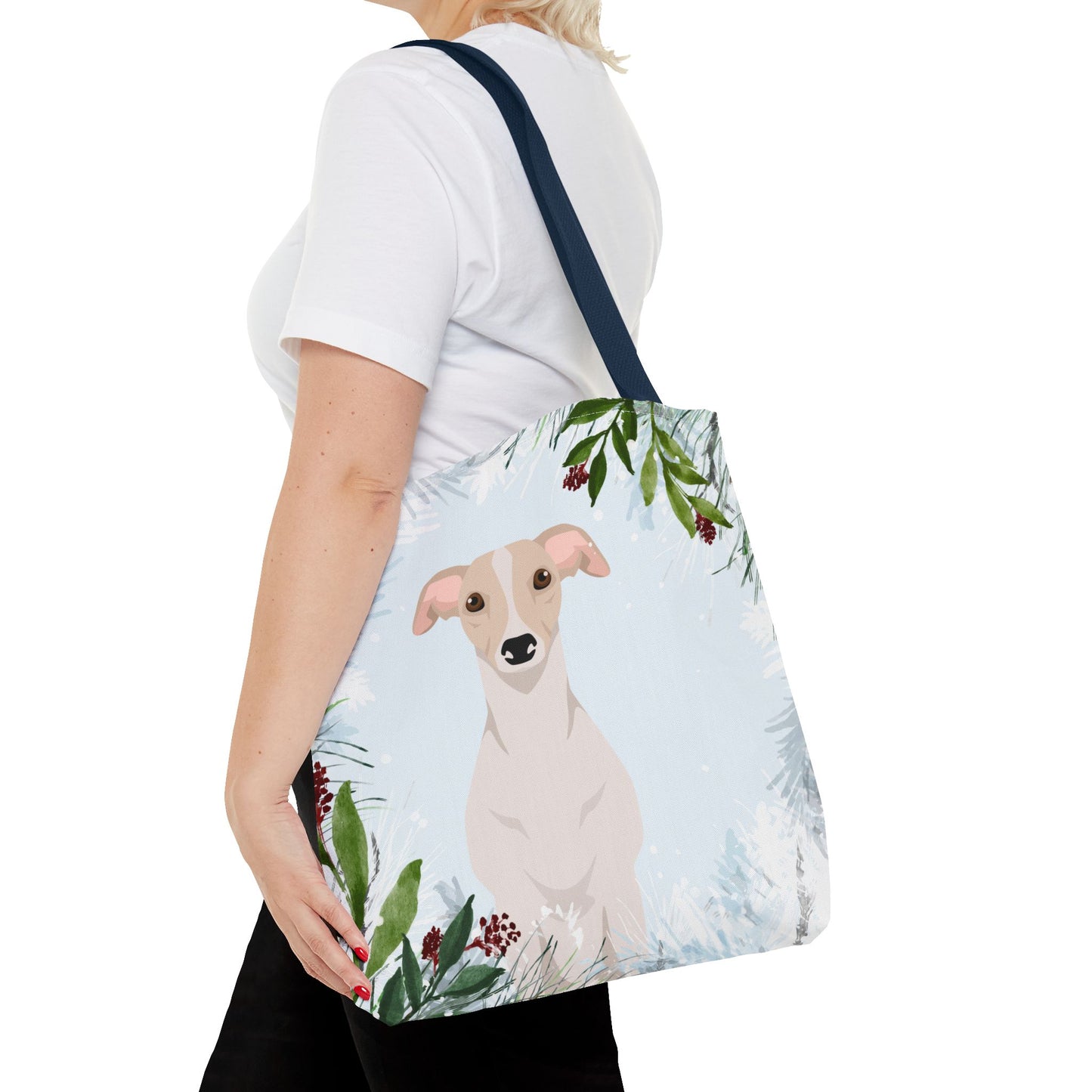 Whippet Dog Christmas Holiday Tote Bag 16x16