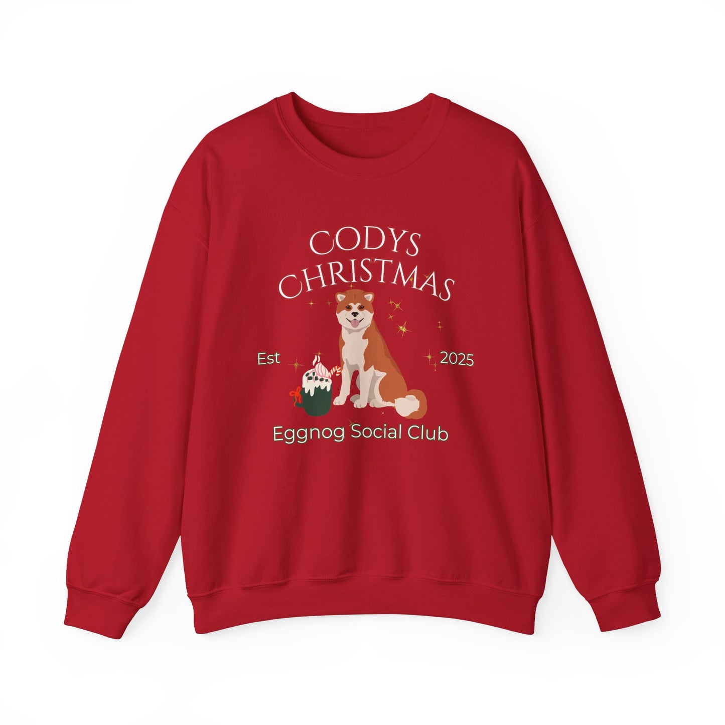 Japanese Akita Dog Christmas Social Club Unisex Heavy Blend Crewneck Sweatshirt Custom Name