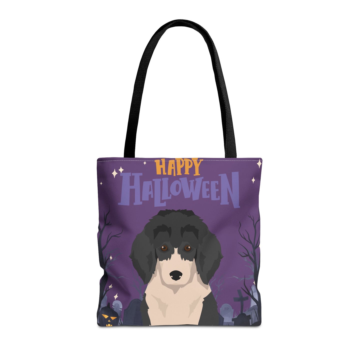 Poodle Dog Happy Halloween Tote Bag 16x16
