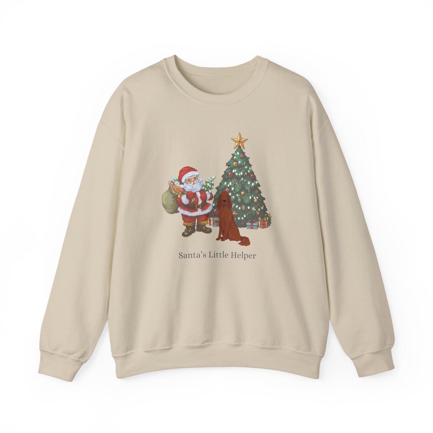 Irish Setter Dog Santa's Little Helper Unisex Heavy Blend Crewneck Sweatshirt