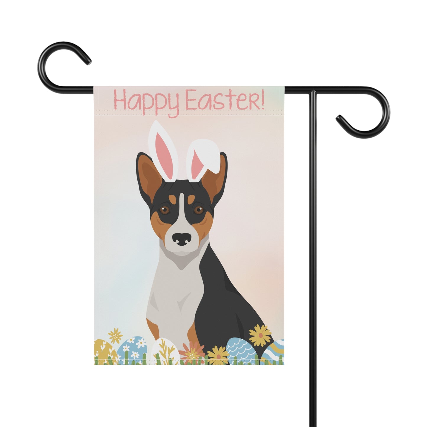 Basenji Dog Happy Easter Garden Flag