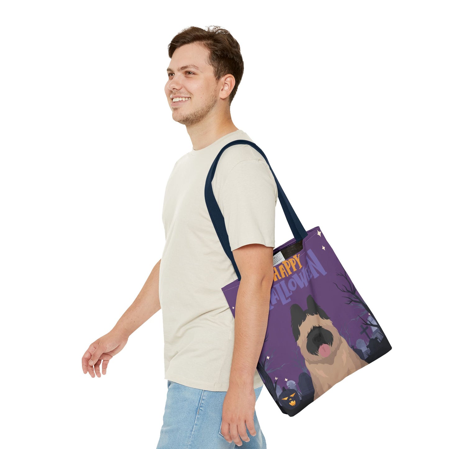 Briard Dog Happy Halloween Tote Bag 16x16