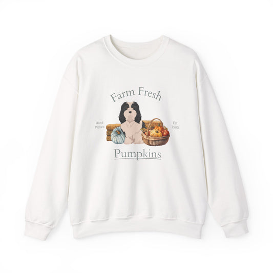 Havanese Dog Fall Farm Fresh Unisex Heavy Blend Crewneck Sweatshirt