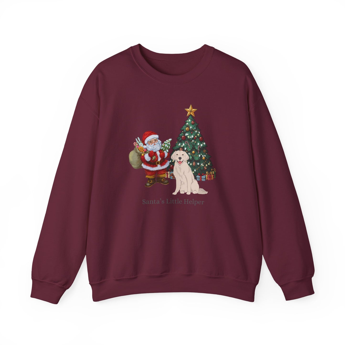 Golden Retriever Dog Santa's Little Helper Unisex Heavy Blend Crewneck Sweatshirt