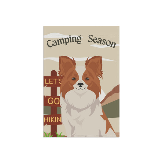 Papillon Dog Camping Garden Flag
