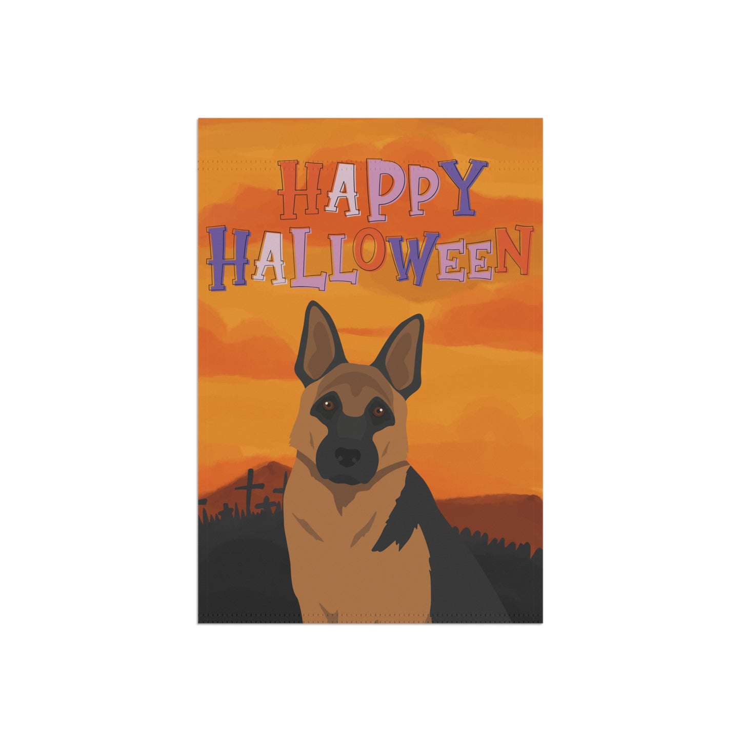 German Shepherd Dog Halloween Garden Flag
