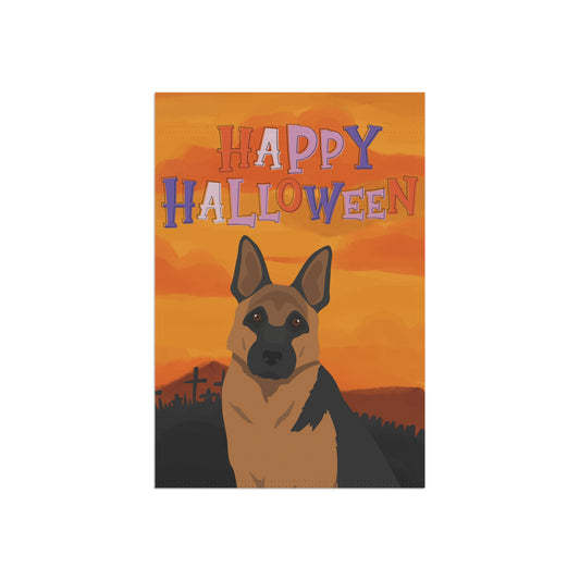 German Shepherd Dog Halloween Garden Flag