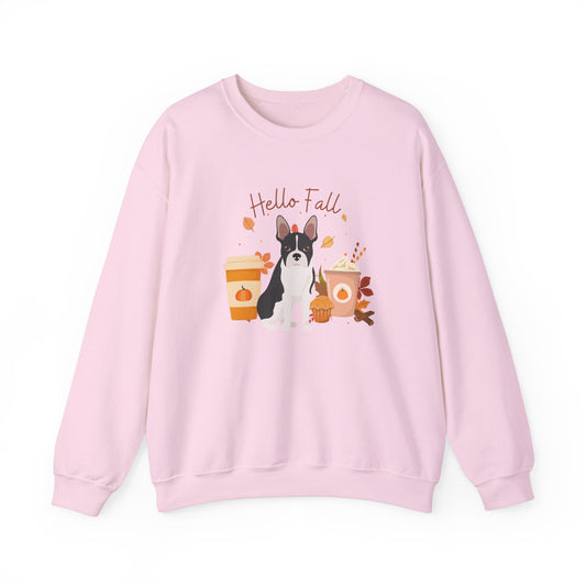 Boston Terrier Dog Fall Halloween Unisex Heavy Blend Crewneck Sweatshirt