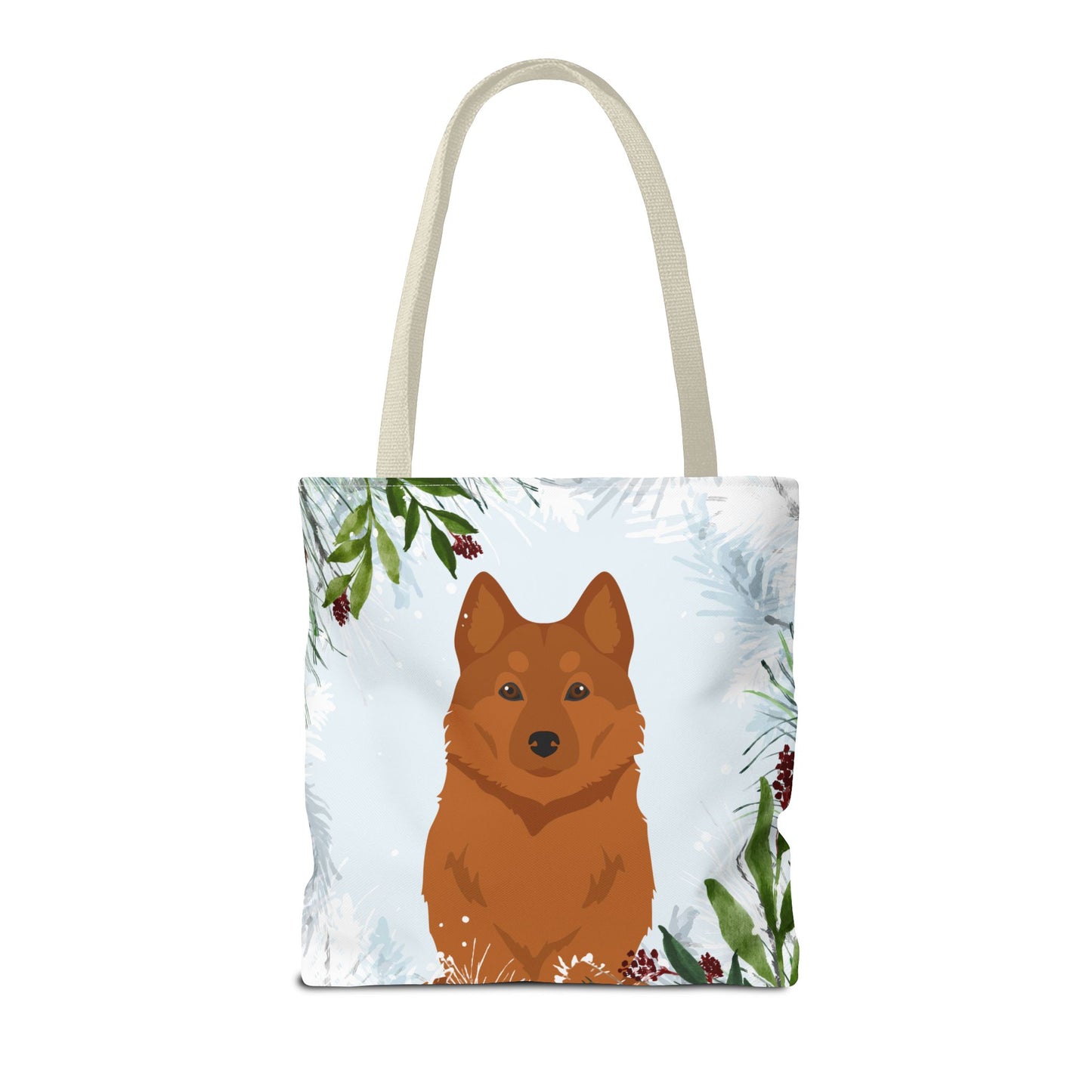 Finnish Spitz Dog Christmas Holiday Tote Bag 16x16