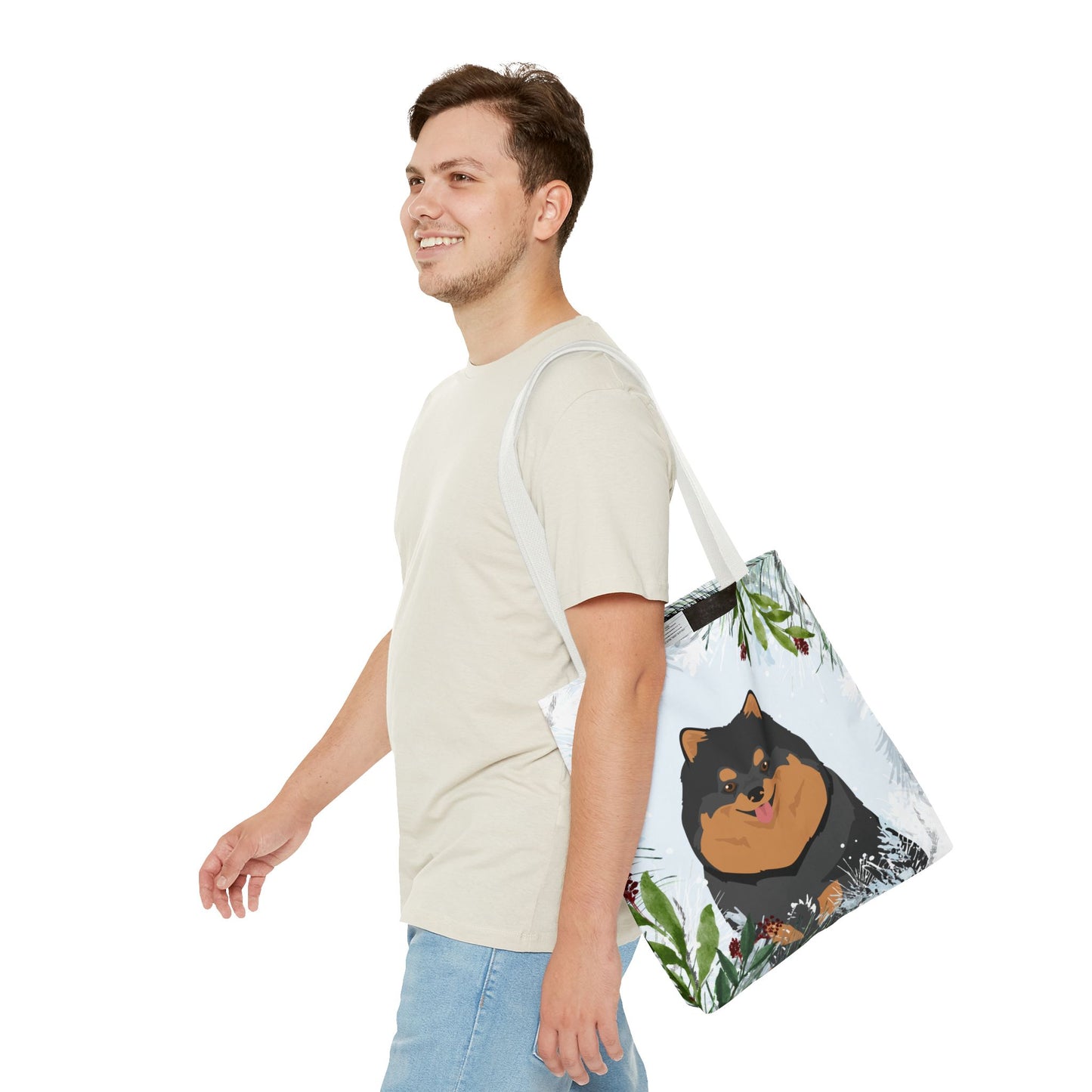 Pomeranian Dog Christmas Holiday Tote Bag 16x16