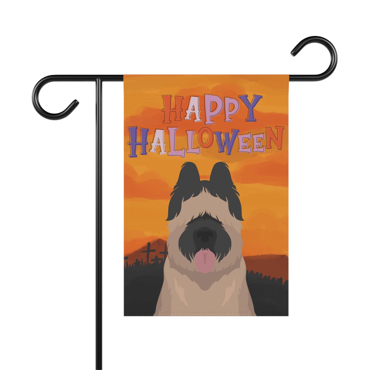 Briard Dog Halloween Garden Flag