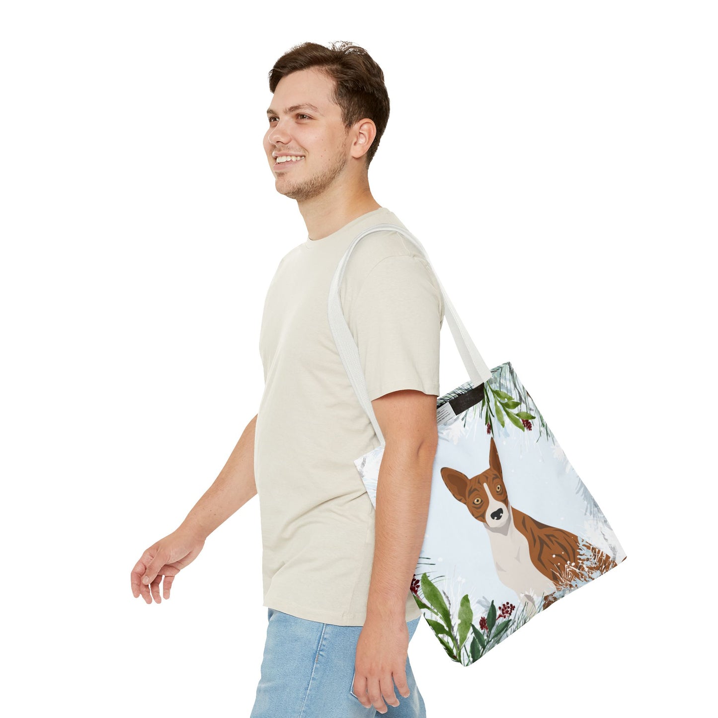 Basenji Dog Christmas Holiday Tote Bag 16x16