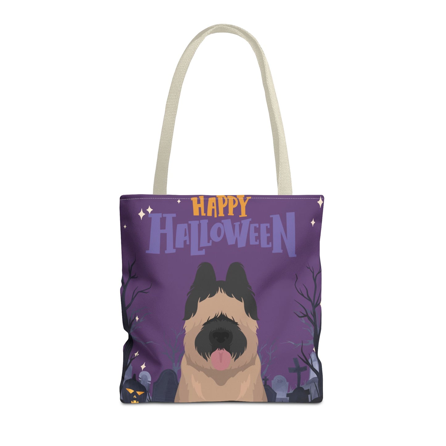 Briard Dog Happy Halloween Tote Bag 16x16