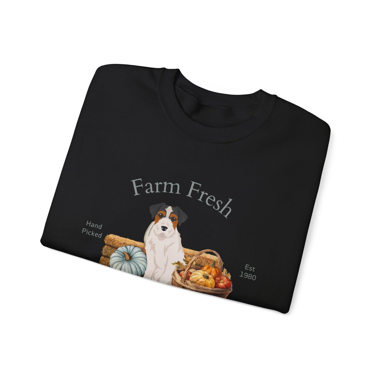 Jack Russell Terrier Dog Fall Farm Fresh Unisex Heavy Blend Crewneck Sweatshirt