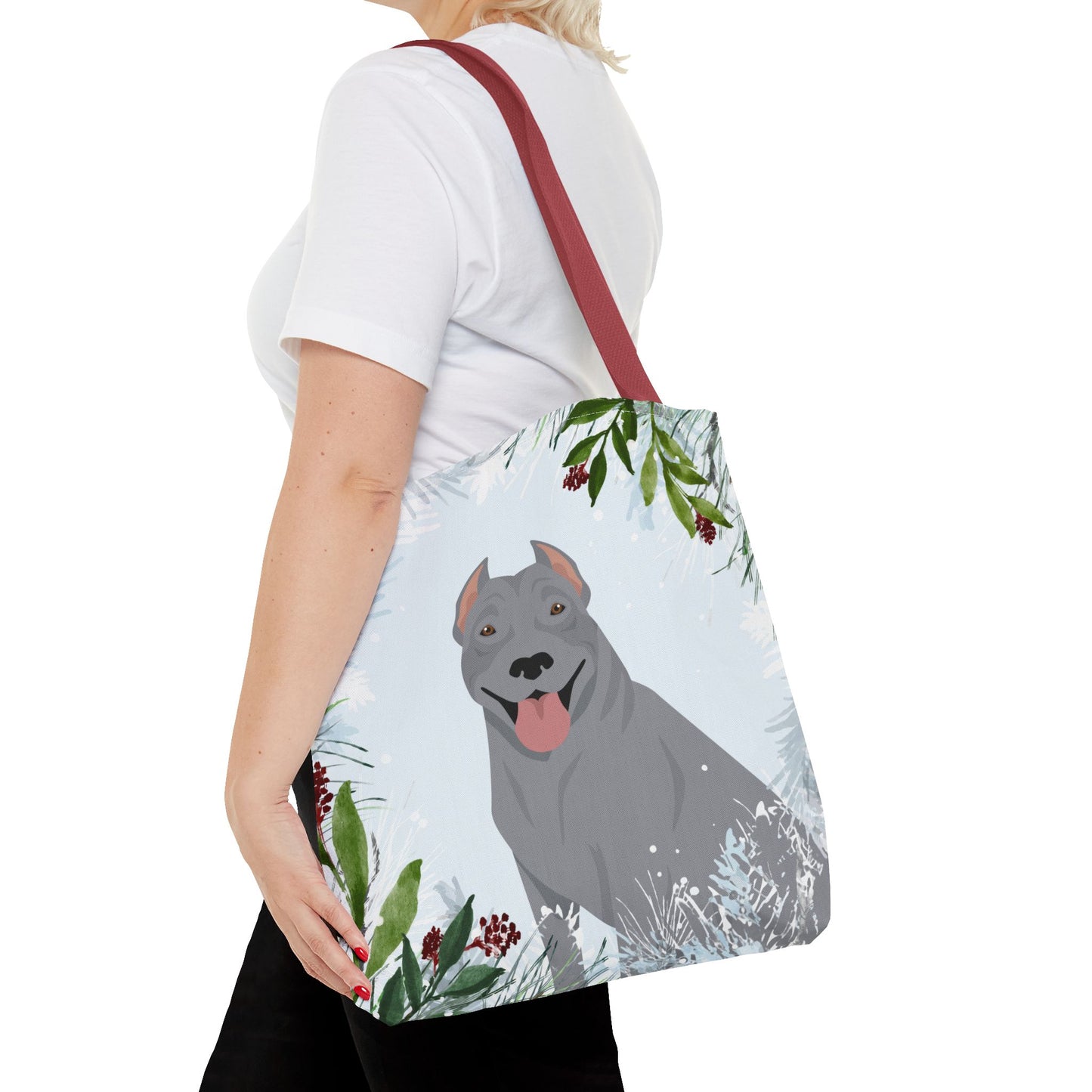 Pit Bull Dog Christmas Holiday Tote Bag 16x16