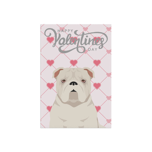 Bulldog Dog Valentines Day Garden Flag
