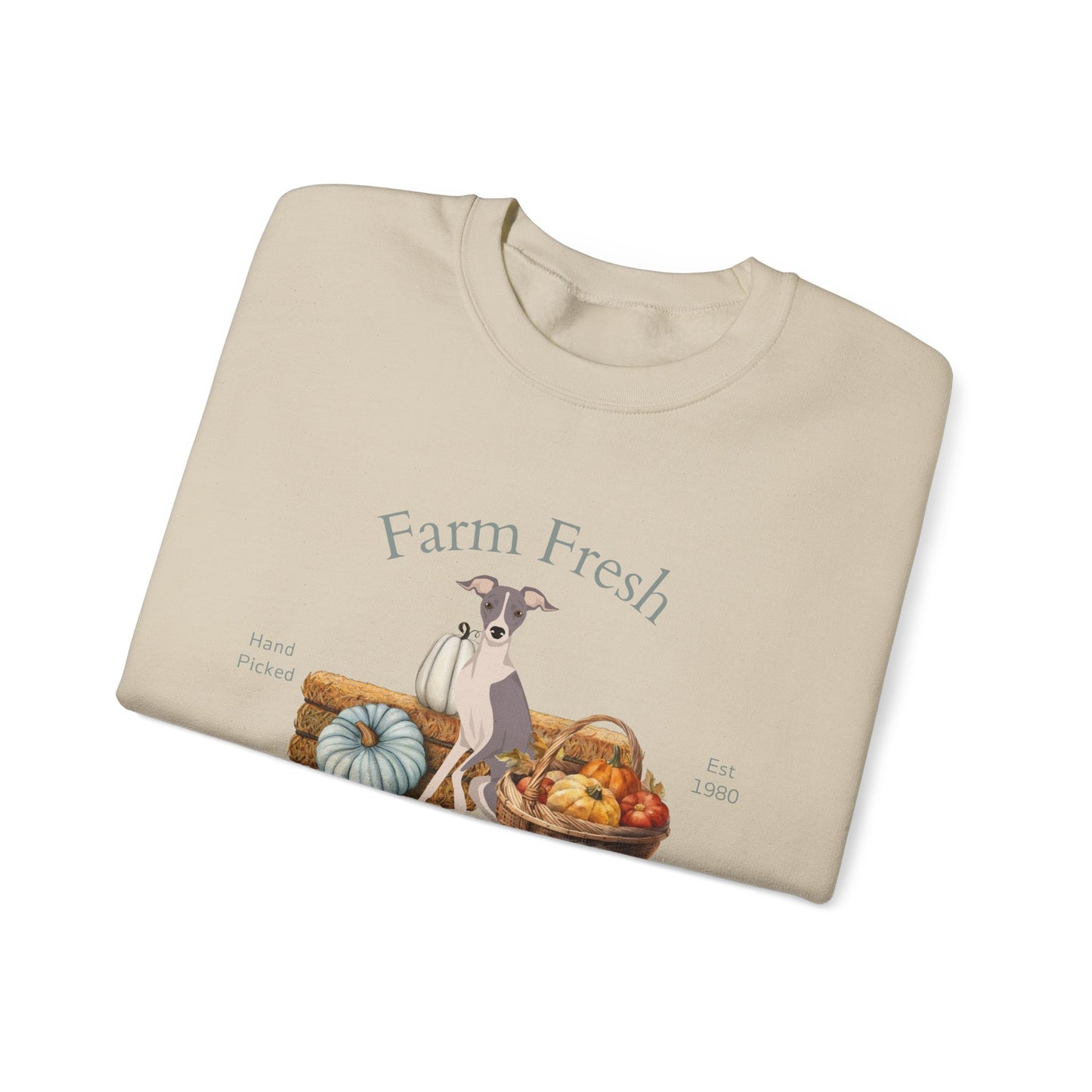 Italian Greyhound Dog Fall Farm Fresh Unisex Heavy Blend Crewneck Sweatshirt