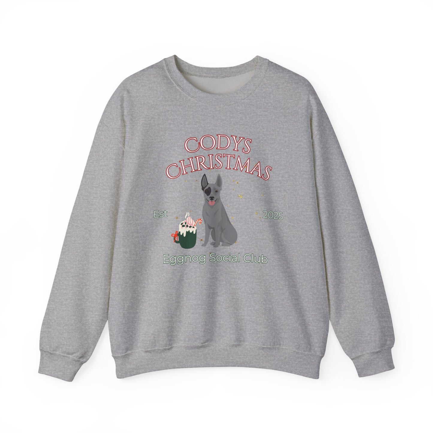 Australian Stumpy Tail Cattle Dog Dog Christmas Social Club Unisex Heavy Blend Crewneck Sweatshirt Custom Name