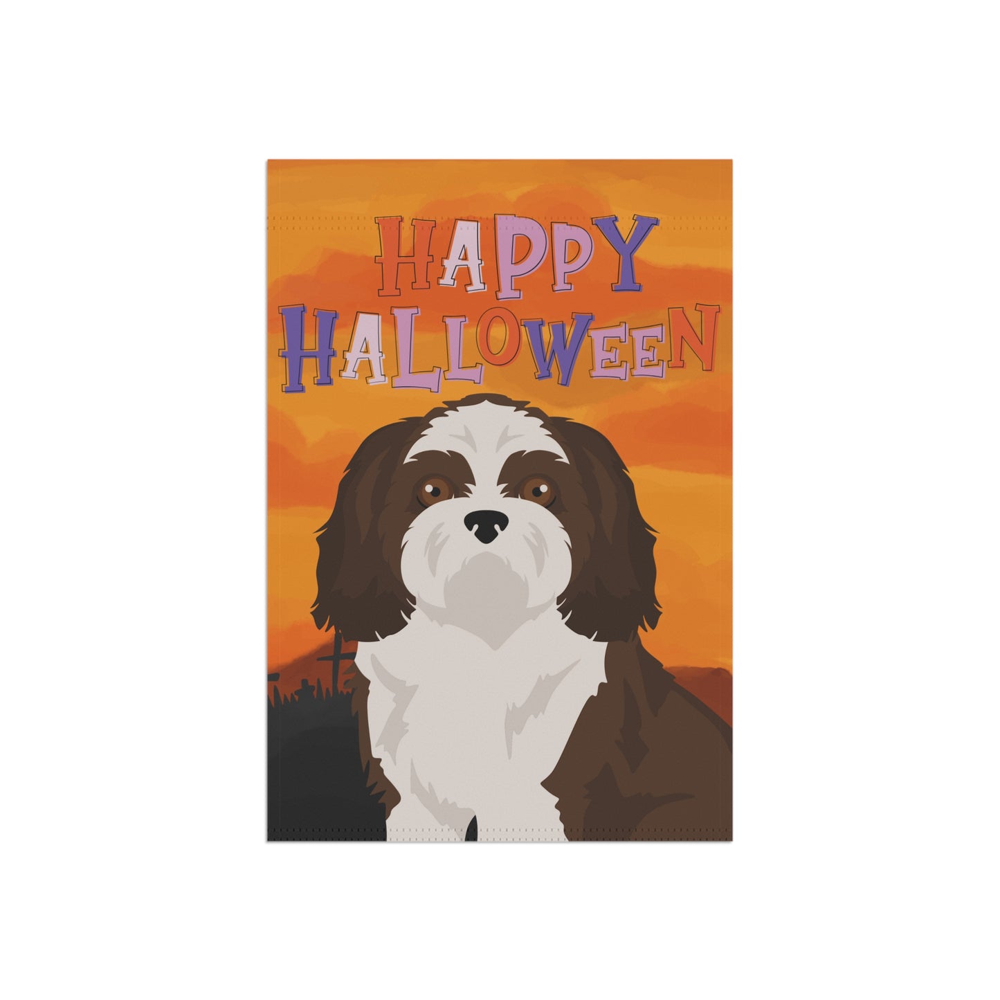 Shih Tzu Dog Halloween Garden Flag