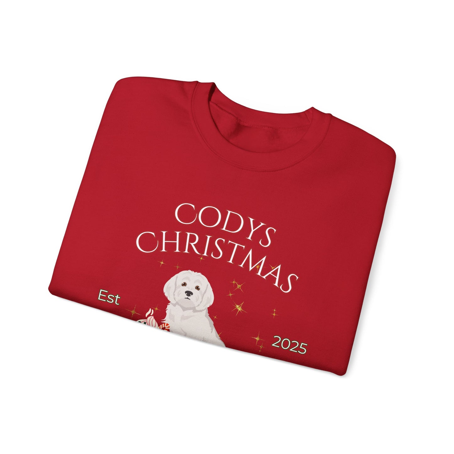 Maltese Dog Christmas Social Club Unisex Heavy Blend Crewneck Sweatshirt Custom Name