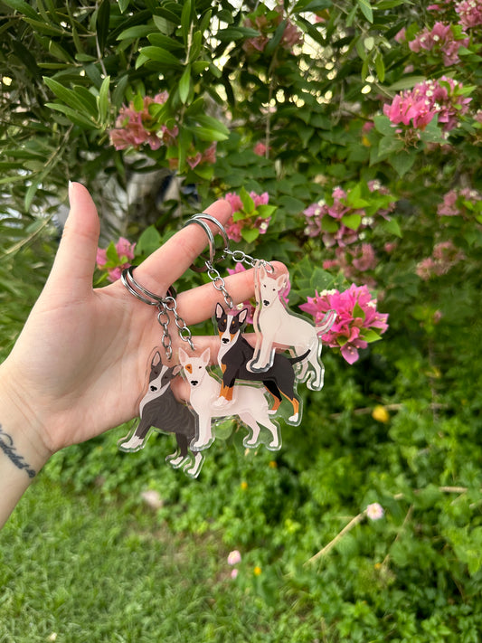 Bull Terrier Dog 2.5in Acrylic Keychain