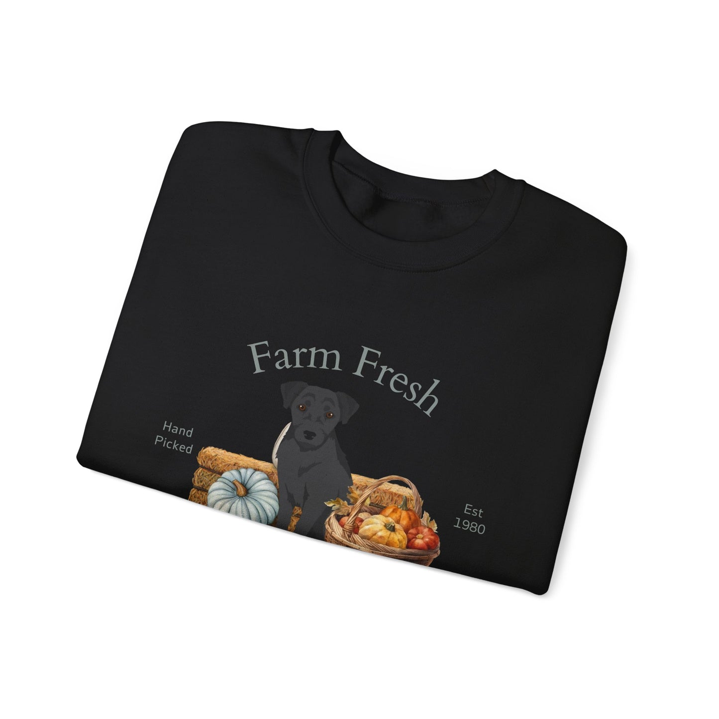 Patterdale Terrier Dog Fall Farm Fresh Unisex Heavy Blend Crewneck Sweatshirt