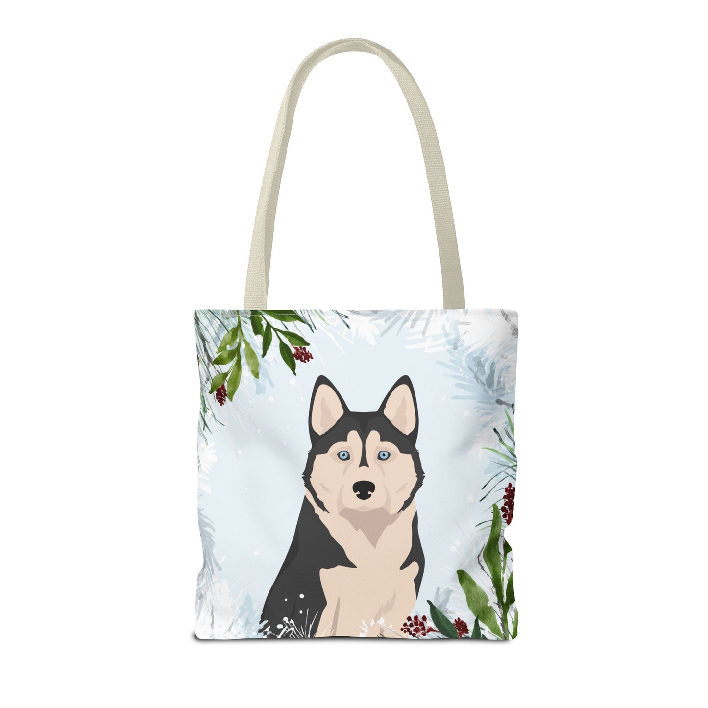 Alaskan Husky Dog Christmas Holiday Tote Bag 16x16