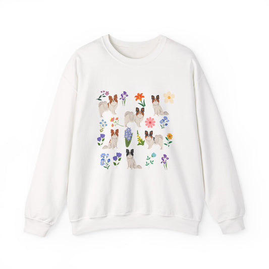 Papillon Dog Unisex Spring Cottage Core Crewneck Sweatshirt