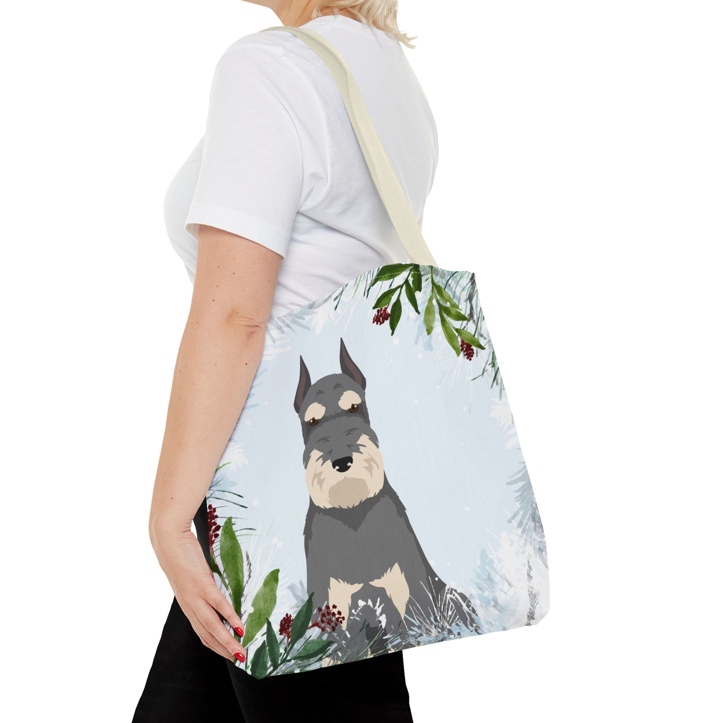 Schnauzer Dog Christmas Holiday Tote Bag 16x16