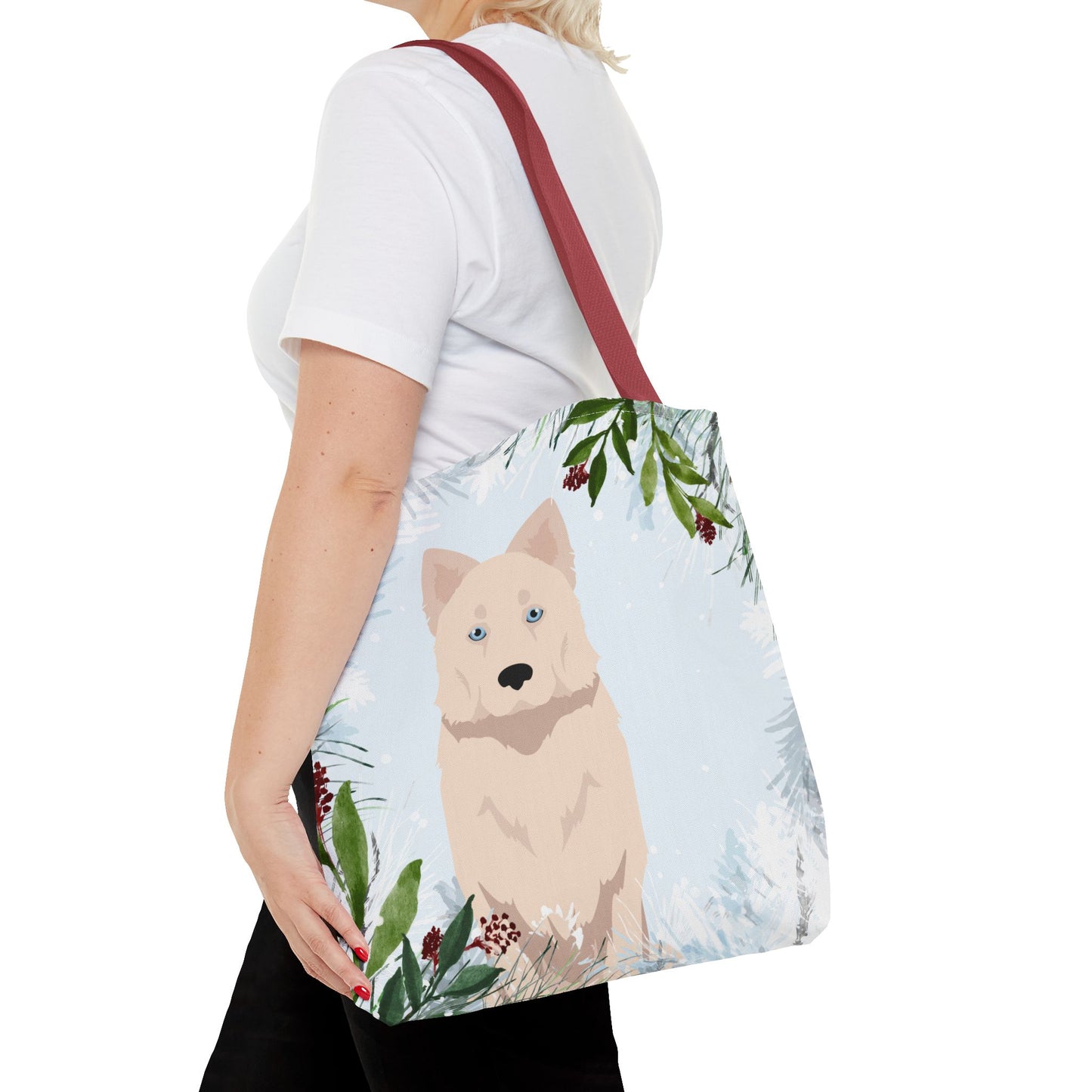 Yakutian Laika Dog Christmas Holiday Tote Bag 16x16