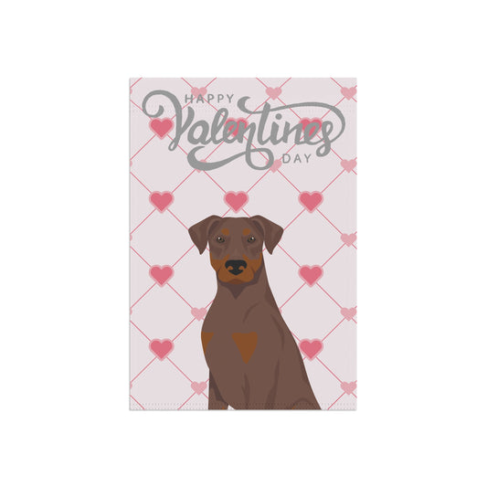 Doberman Pinscher Dog Valentines Day Garden Flag