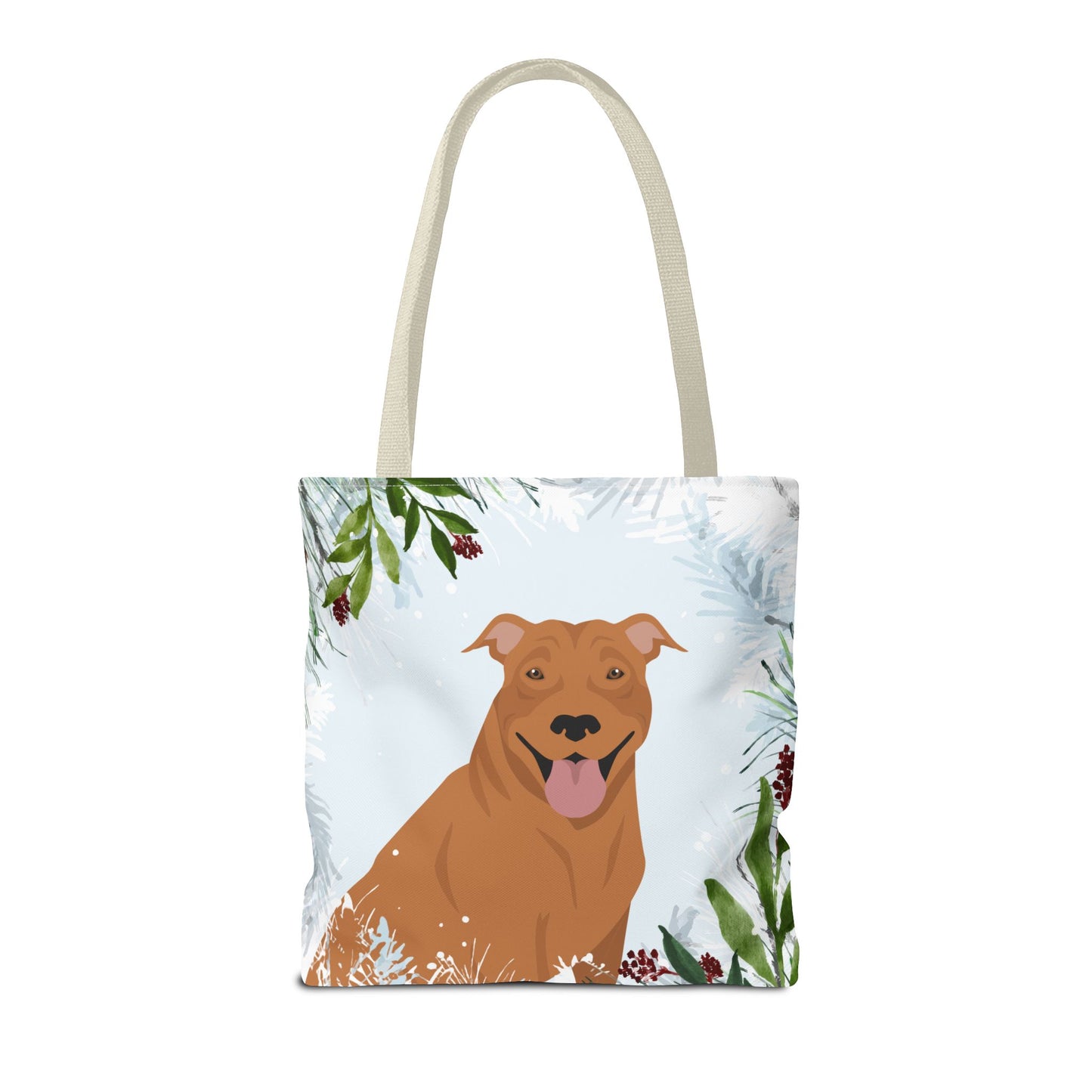 Pit Bull Dog Christmas Holiday Tote Bag 16x16