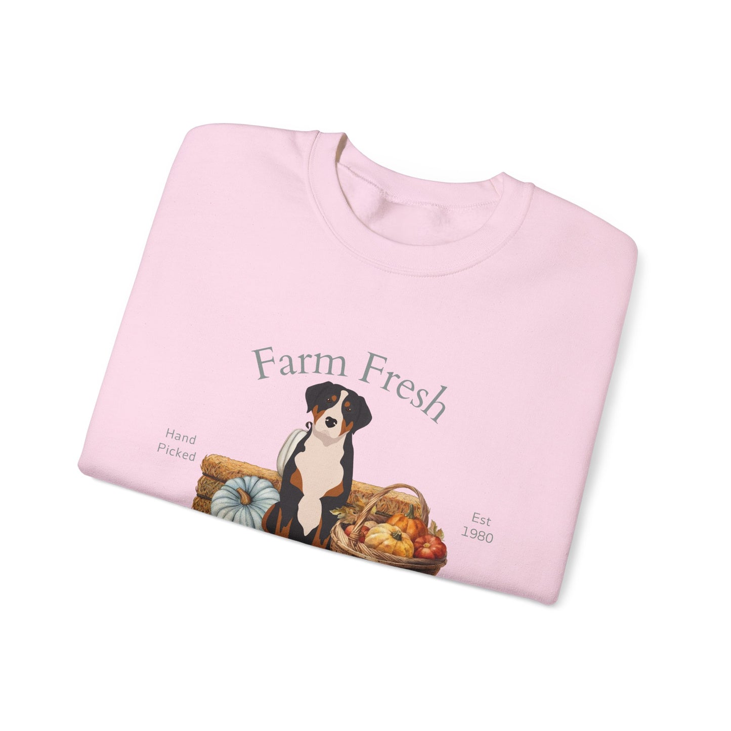 Greater Swiss Mountain Dog Dog Fall Farm Fresh Unisex Heavy Blend Crewneck Sweatshirt