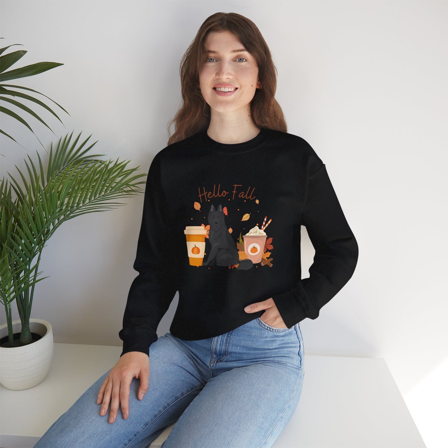 Belgian Shepherd Dog Fall Halloween Unisex Heavy Blend Crewneck Sweatshirt