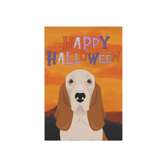 Basset Hound Dog Halloween Garden Flag