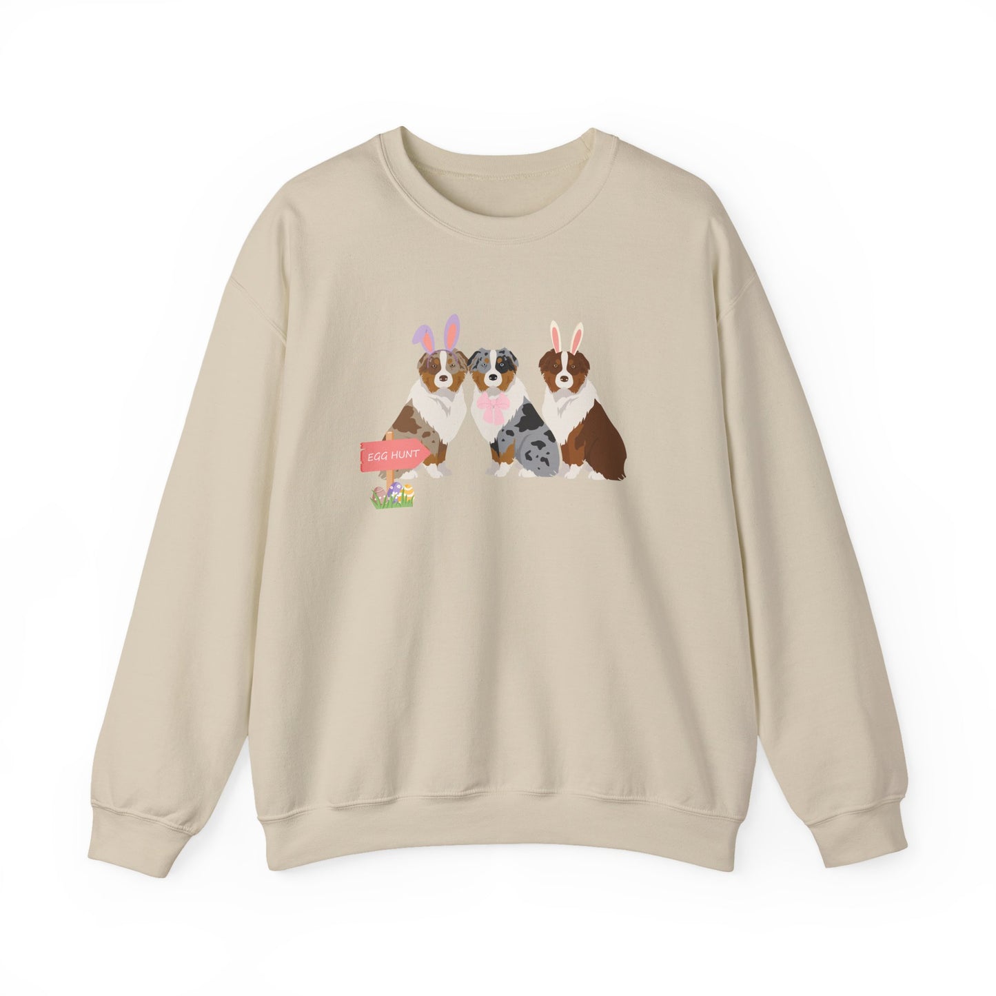 Australian Shepherd Dog Easter Unisex Heavy Blend Crewneck Sweatshirt, Easter, Cute Dog Mom Gift