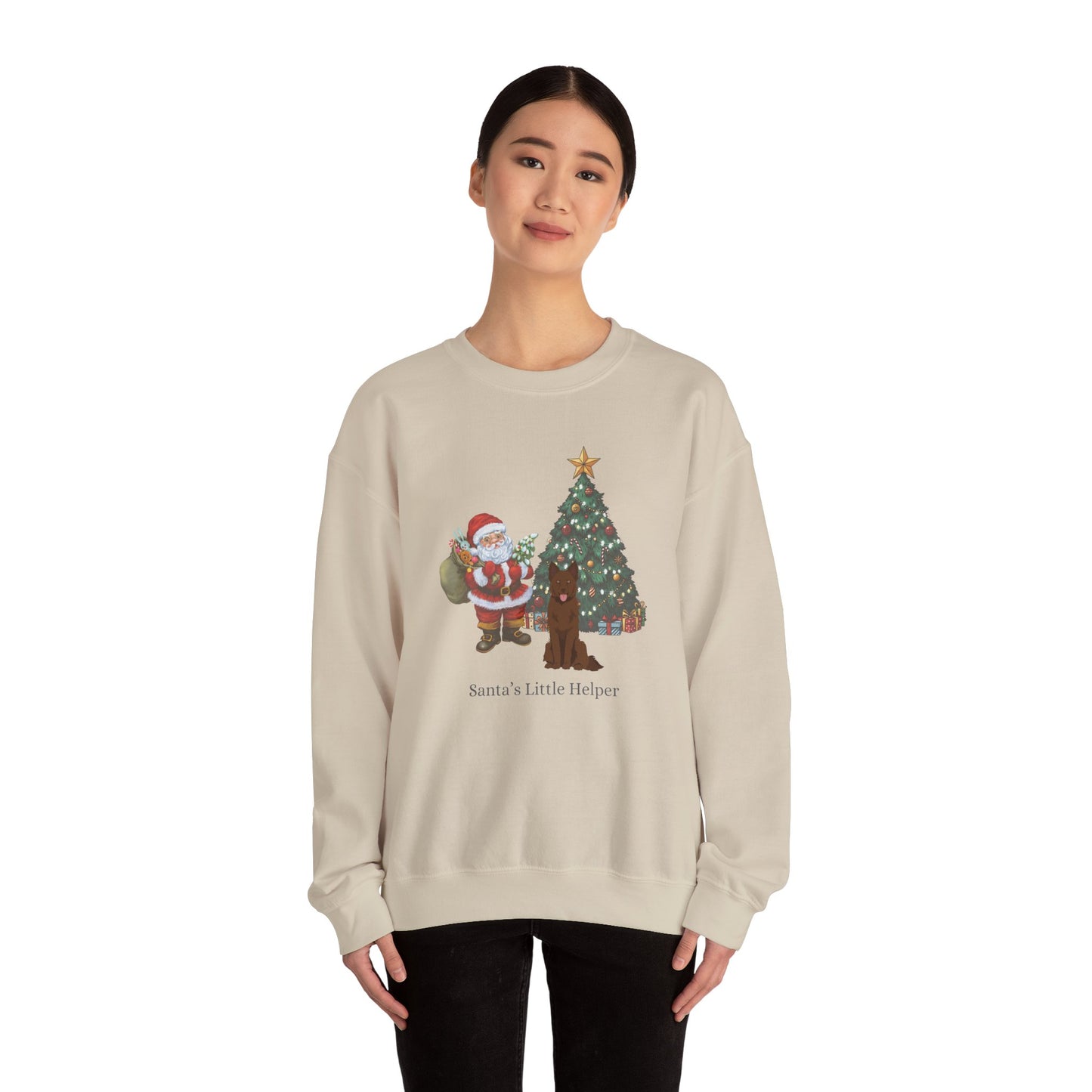 Mudi Dog Santa's Little Helper Unisex Heavy Blend Crewneck Sweatshirt