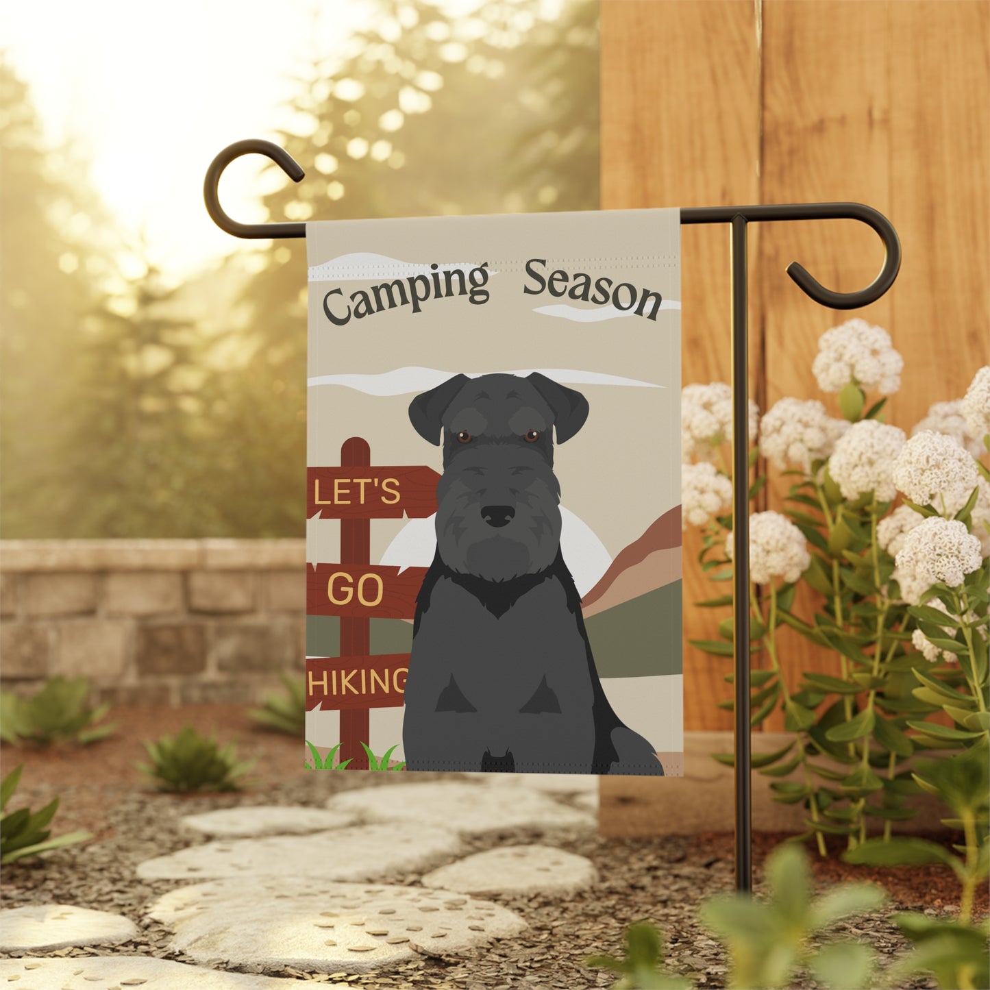 Schnauzer Dog Camping Garden Flag