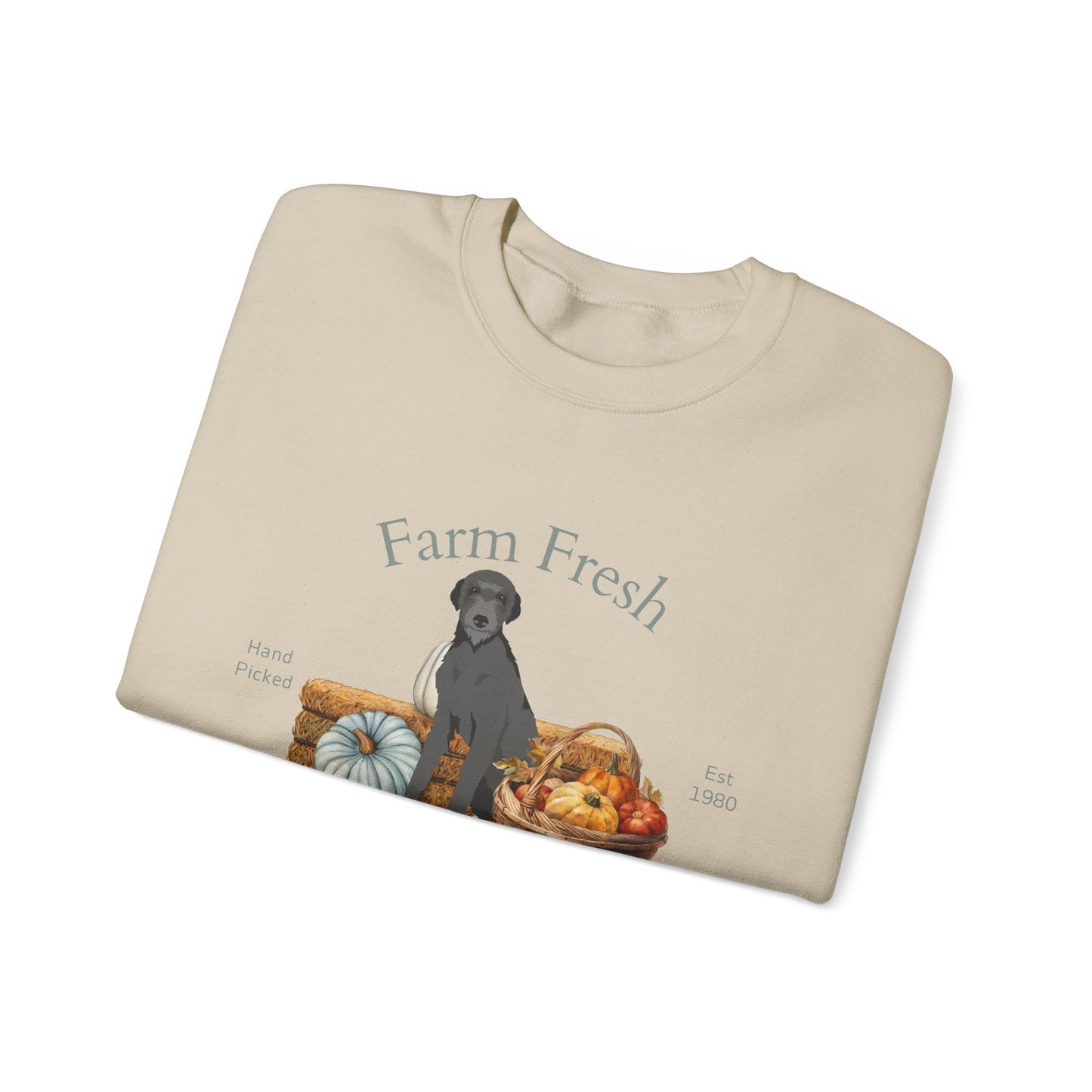 Scottish Deerhound Dog Fall Farm Fresh Unisex Heavy Blend Crewneck Sweatshirt