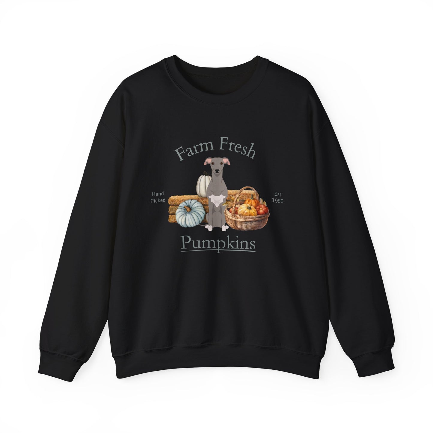 Whippet Dog Fall Farm Fresh Unisex Heavy Blend Crewneck Sweatshirt