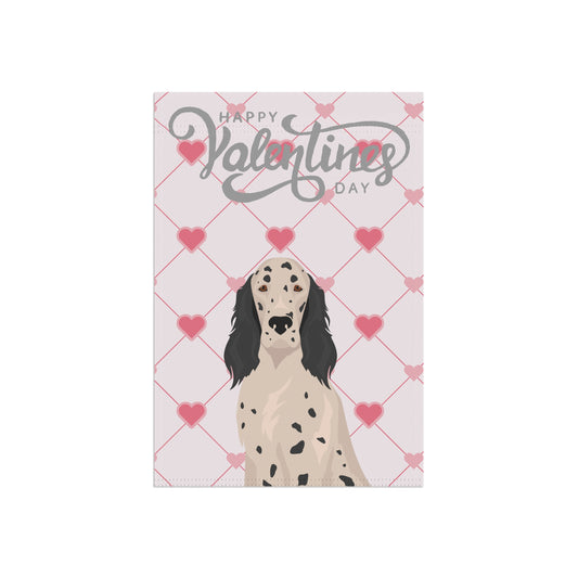 English Setter Dog Valentines Day Garden Flag