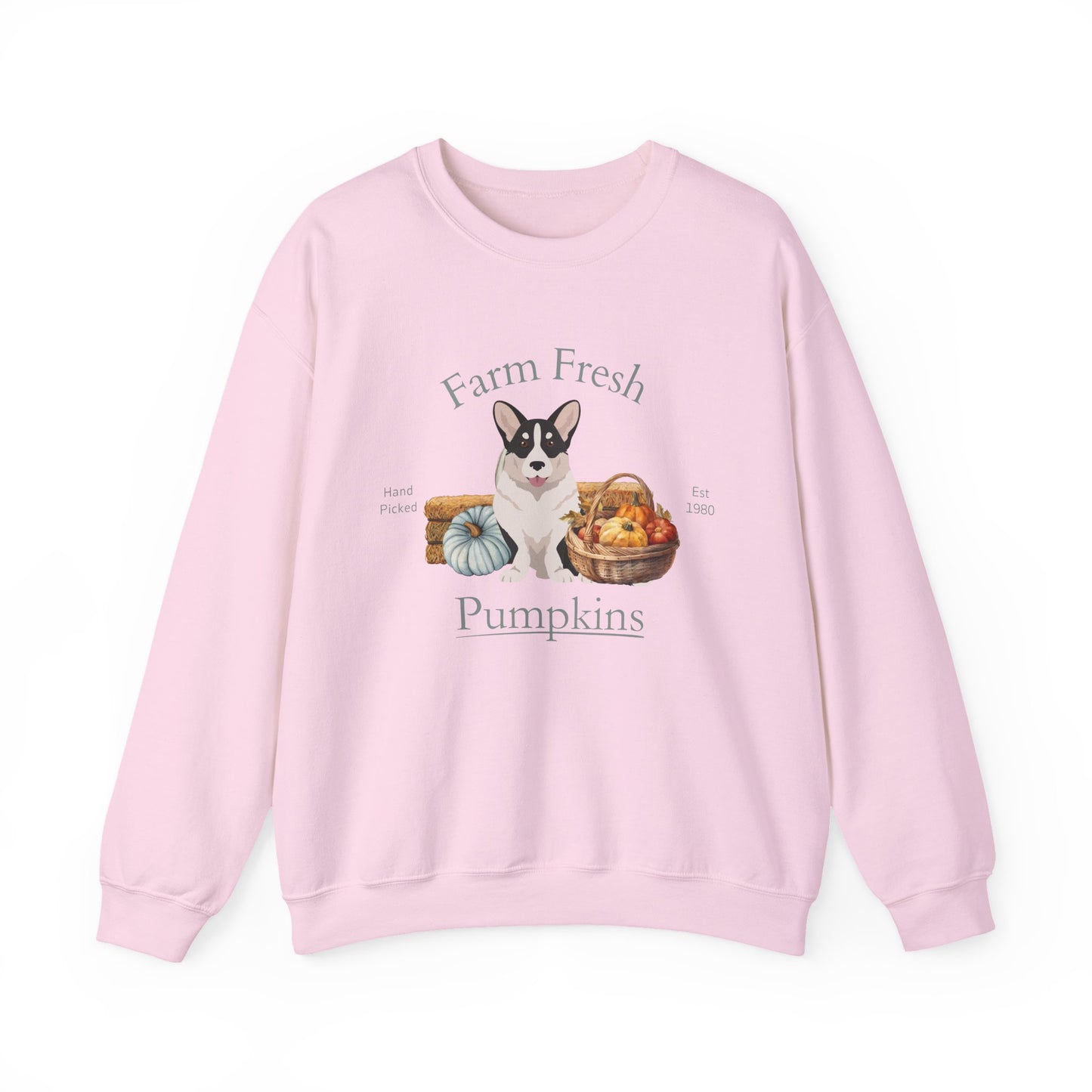 Cardigan Welsh Corgi Dog Fall Farm Fresh Unisex Heavy Blend Crewneck Sweatshirt