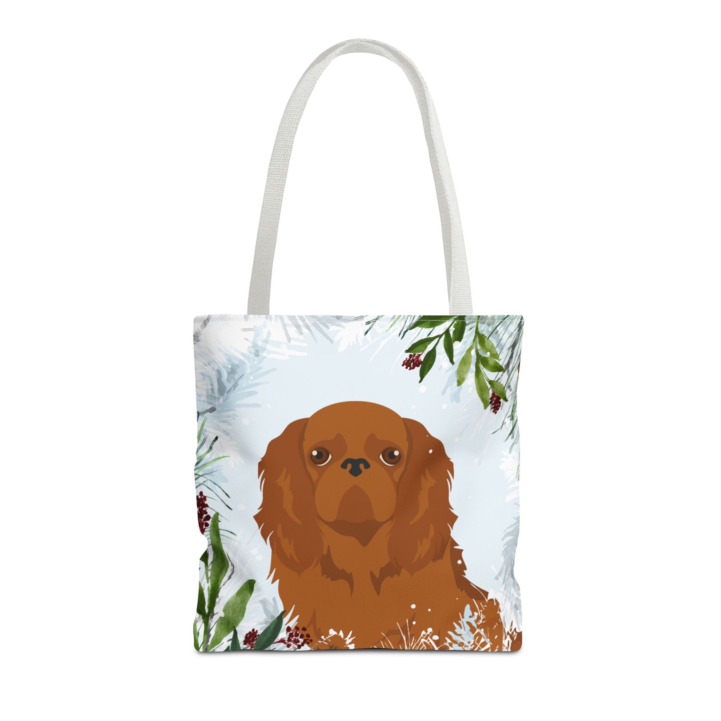 English Toy Spaniel Dog Christmas Holiday Tote Bag 16x16