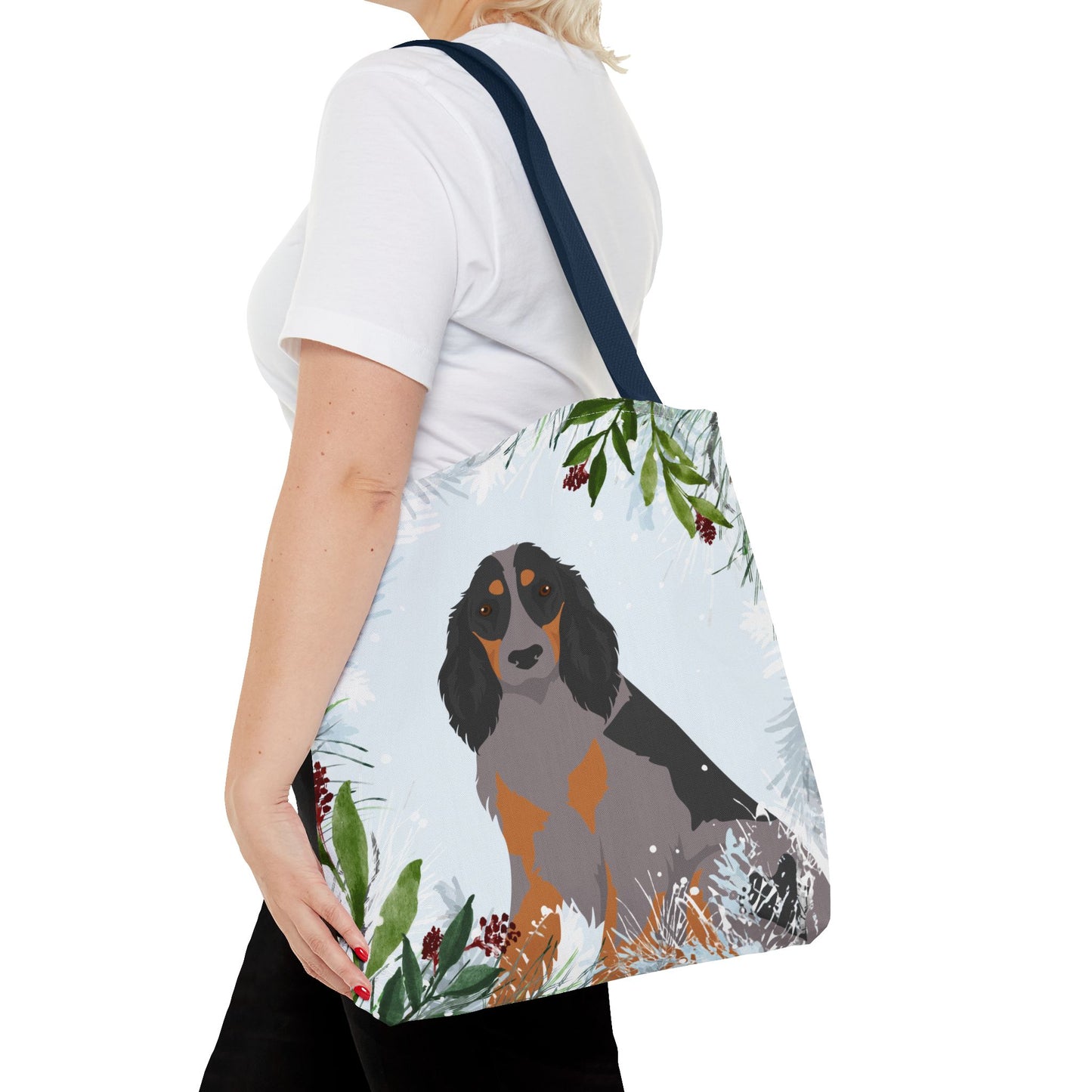 Picardy Spaniel Dog Christmas Holiday Tote Bag 16x16