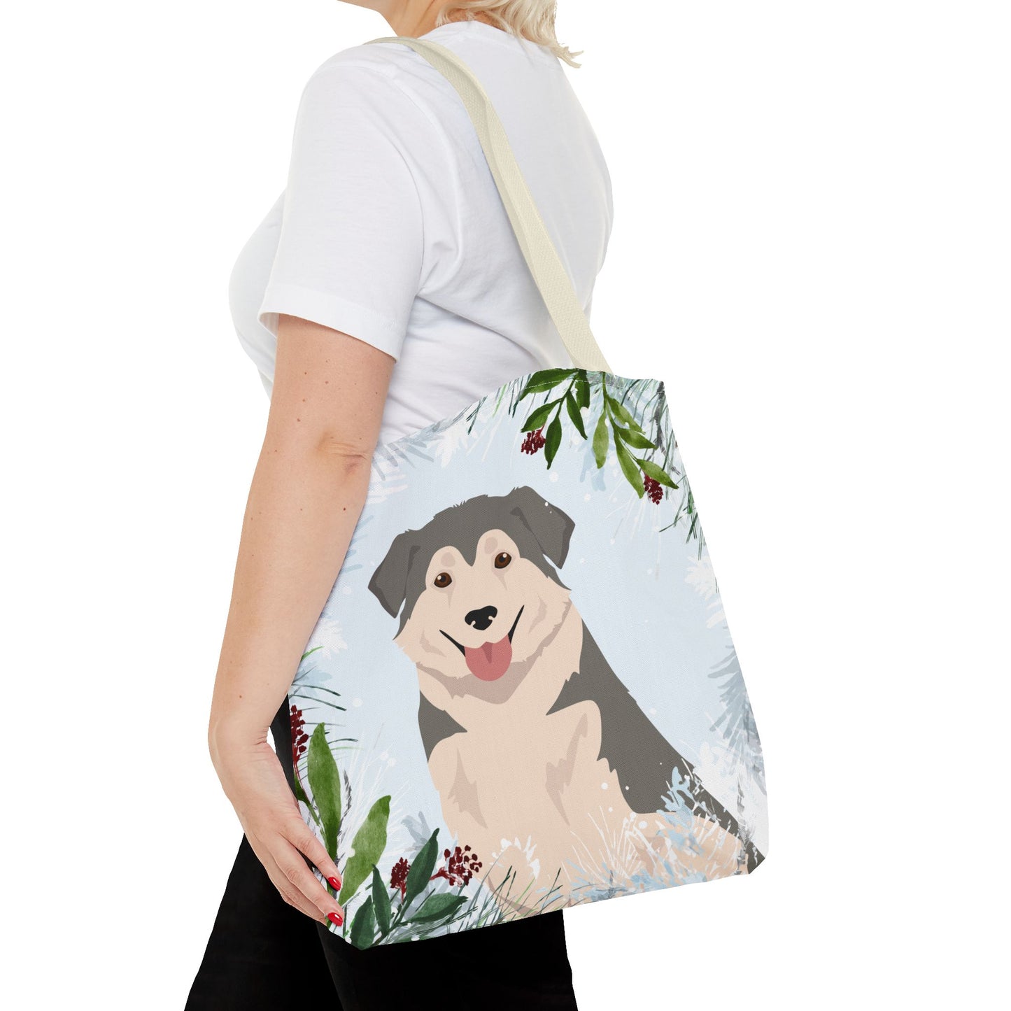 Aidi Dog Christmas Holiday Tote Bag 16x16